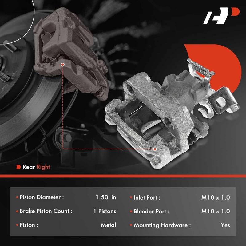 A-Premium Disc Brake Caliper Assembly with Bracket for Toyota Prius 2010-2015 Rear Passenger Side - Image 2