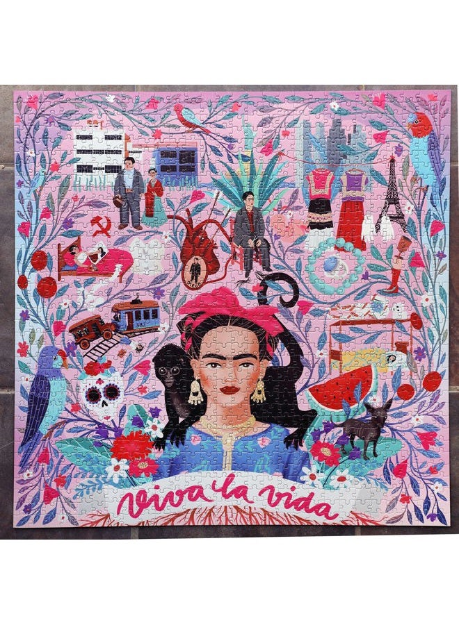 Eeboo Piece And Love Viva La Vida Frida Kahlo 1000 Piece Square Adult Jigsaw Puzzle - Image 2