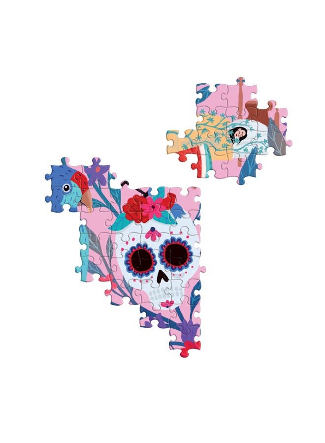 Eeboo Piece And Love Viva La Vida Frida Kahlo 1000 Piece Square Adult Jigsaw Puzzle - Image 4