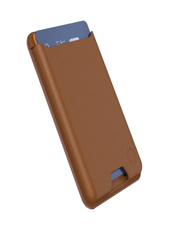 PopSockets: PopWallet for MagSafe - MagSafe Adapter Ring Included - Stylish and Repositionable Card Holder for Smartphones and Cases - SoftGoods - Cognac - Image 4