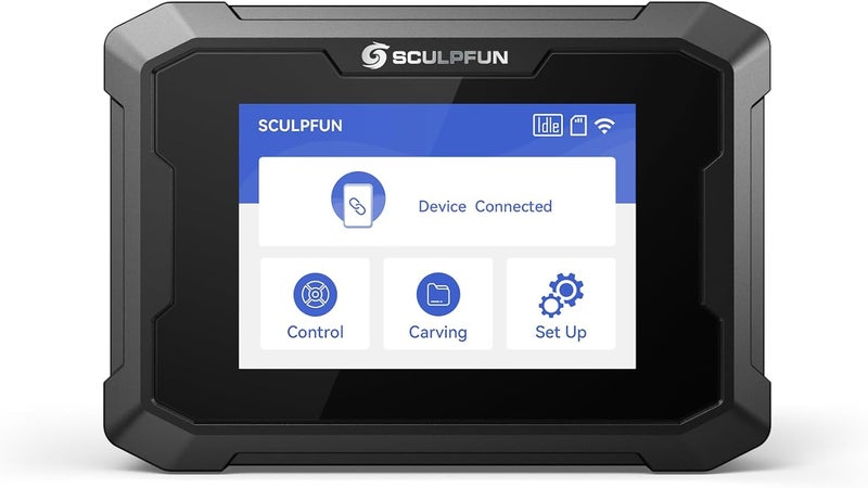 SCULPFUN TS1 touch screen, offline engraving operation terminal for S9 S10 S30 iCube series laser engraving machine, WiFi connection, real-time cutting function - Image 1