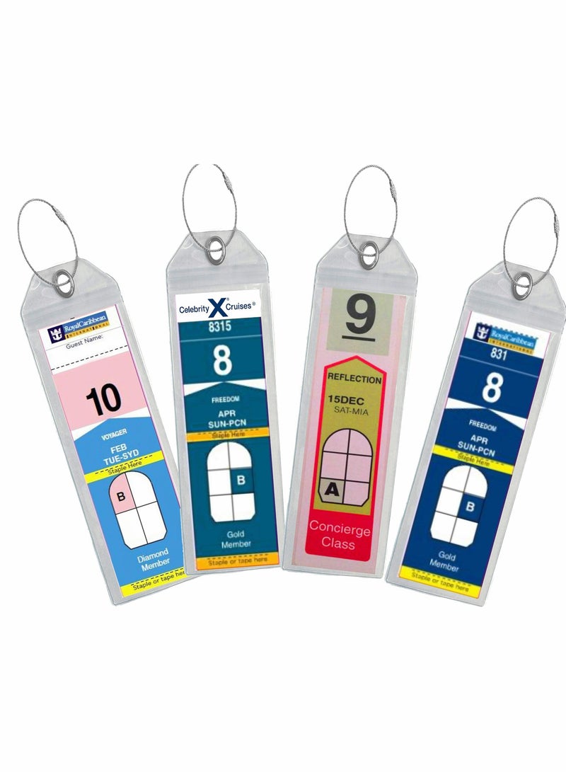 KASTWAVE Cruise Luggage Tag, ID Badge with Zip Seal & Steel Loops for Royal Caribbean & Celebrity Cruise, Clear Cruise Luggage Tags - Image 1