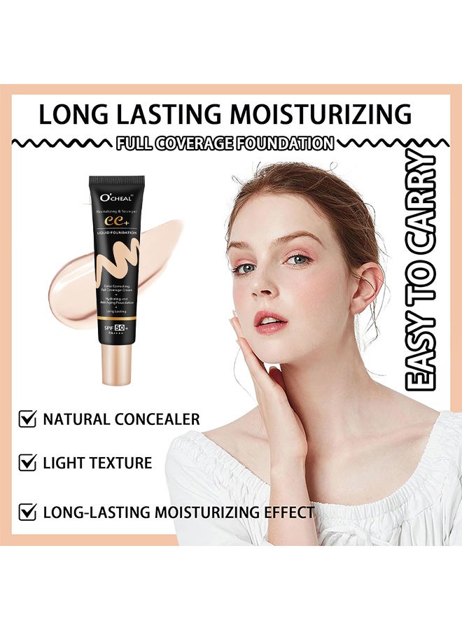 اوكيل كريم أساس سائل CC + - SPF50+ واقي من الشمس ، واقي من الشمس وكريم الأساس لتصحيح اللون للوجه ، خافي عيوب البشرة المرطب قبل المكياج - Image 5