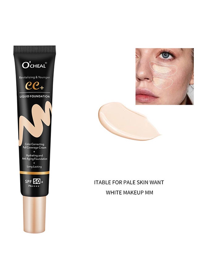 اوكيل كريم أساس سائل CC + - SPF50+ واقي من الشمس ، واقي من الشمس وكريم الأساس لتصحيح اللون للوجه ، خافي عيوب البشرة المرطب قبل المكياج - Image 2