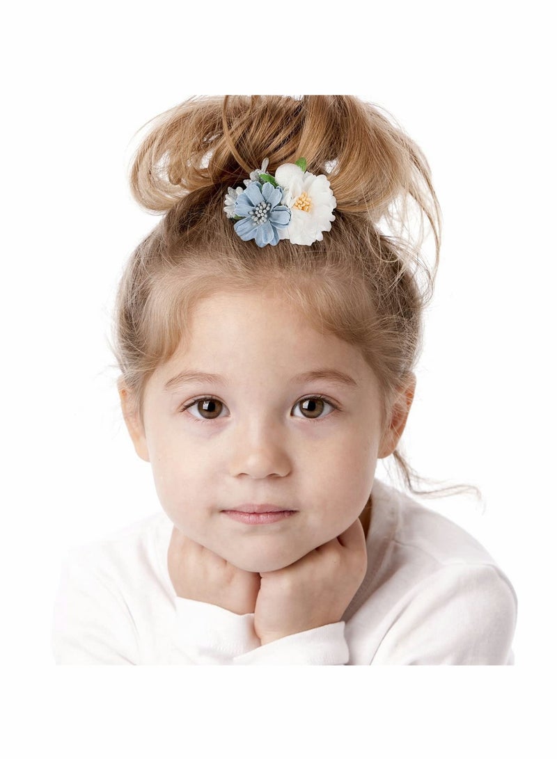 KASTWAVE Flower Hair Clip Set for Baby Girls 6Pcs Delicate Floral Barrettes Care Bands Accessories Bows Hemming Newborn Infant Toddles Teen Girl Gifts Six Style - Image 5