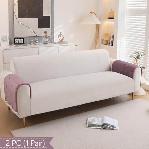 HOKIPO Premium Dutch Velvet Sofa Cover Mat with Frill for 1/2/3 Seater and L Shape Sofa. Make Your Own Sofa Cover Set, Mat Length 90(D) x 120(L) cm, Wisteria Lilac (AR-5736-PR) - Image 4