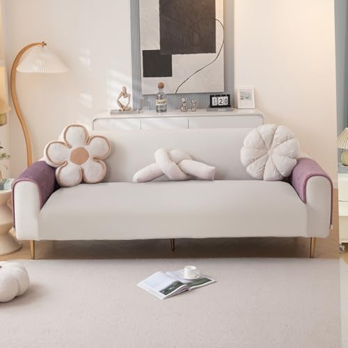 HOKIPO Premium Dutch Velvet Sofa Cover Mat with Frill for 1/2/3 Seater and L Shape Sofa. Make Your Own Sofa Cover Set, Mat Length 90(D) x 120(L) cm, Wisteria Lilac (AR-5736-PR) - Image 5