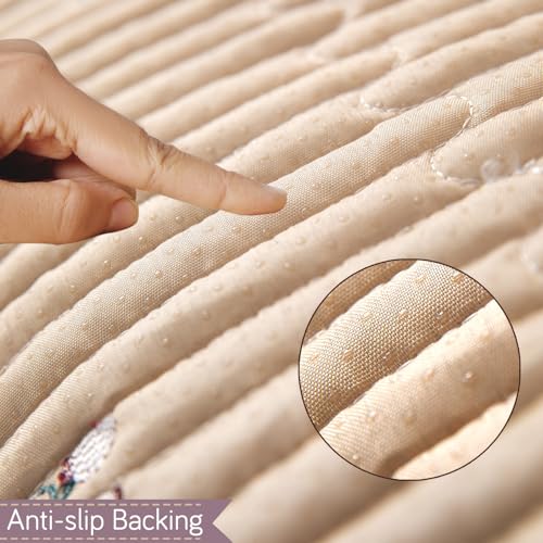 HOKIPO Premium Dutch Velvet Sofa Cover Mat with Frill for 1/2/3 Seater and L Shape Sofa. Make Your Own Sofa Cover Set, Mat Length 90(D) x 120(L) cm, Wisteria Lilac (AR-5736-PR) - Image 3