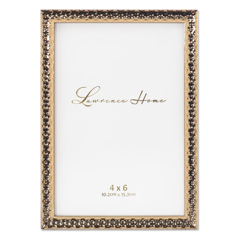 Lawrence Frames Metal Picture Frame with Hammer Effect, 4x6, Gold - Image 2