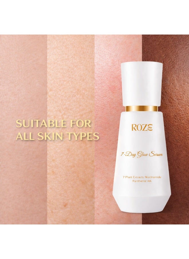 Roze 7 Day Glow Serum | Plumper, Bouncier Clear skin Powered by Plant Extracts | 40ml - Image 5