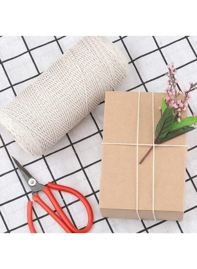 100 M Cooking Twine, Strong Food Safe Cotton Wraps String for Tying Meat, Baking, DIY Crafts, Gifts Making Sausage Packaging Decoration Macrame Cord Thickness 1.5MM - Image 3