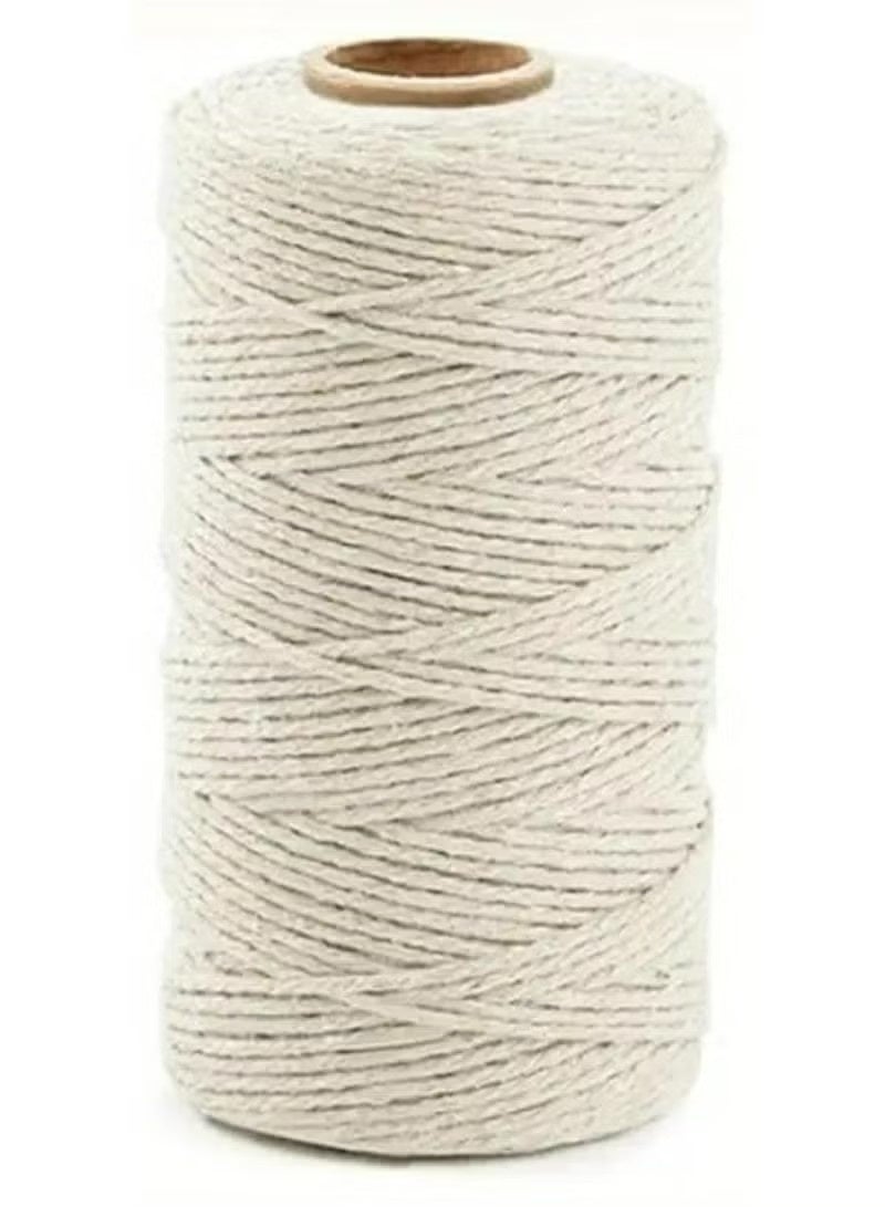100 M Cooking Twine, Strong Food Safe Cotton Wraps String for Tying Meat, Baking, DIY Crafts, Gifts Making Sausage Packaging Decoration Macrame Cord Thickness 1.5MM - Image 1