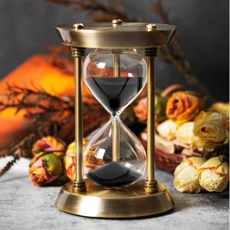 AKAKA MUNING 60 Minute Hourglass Sand Timer with Metal Frame, Big Size Antique Sand Clock, Silver - Image 5