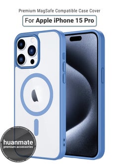 Apple iPhone 15 Pro MagSafe Case Light Blue- High Quality Strong Magnet, Wireless Charging Compatible, Shockproof Protection, Ultra Slim Anti-Scratch Magnetic Cover for Apple iPhone 15 Pro