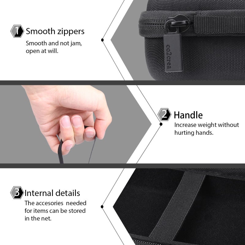 co2CREA Hard Travel Case Replacement for Canon SELPHY QX20 / QX10 Portable Square Photo Printer (Black Case) - Image 4