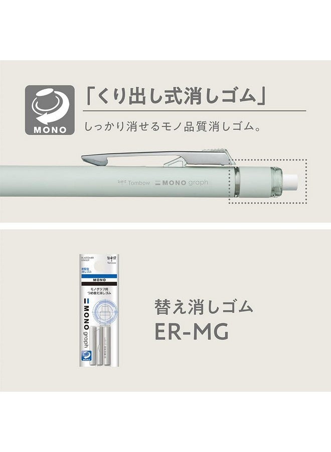 Tombow Mechanical Pencil, 0.5Mm, Mono Monograph Grip (Soft Fit Grip For Anti-Fatigue), Pale Green Dpa-152F - Image 4