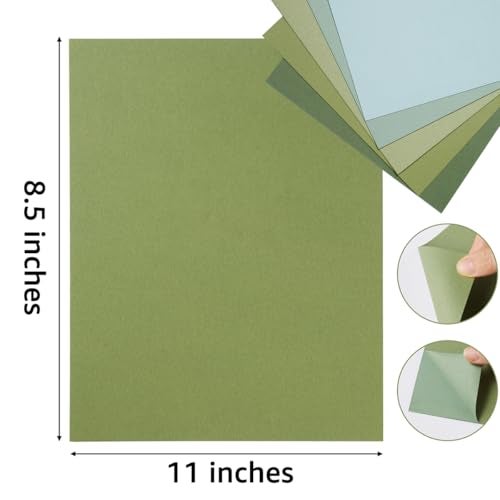 Topeen 30 Sheets 8.5x11 Color Tones Cardstock Paper 250GSM Thick Paper Cards for Birthday Party, Invitations and DIY Crafts Decoration (Sage-Green) - Image 2