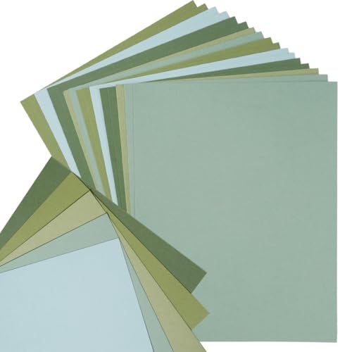 Topeen 30 Sheets 8.5x11 Color Tones Cardstock Paper 250GSM Thick Paper Cards for Birthday Party, Invitations and DIY Crafts Decoration (Sage-Green) - Image 1