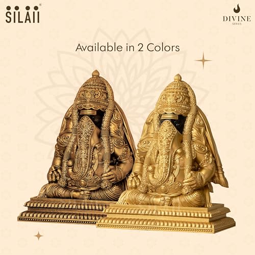 SILAII Pillayarpatti Karpaga Vinayagar Idol – Sacred Wish-Granting Ganesha Murti Showpiece & Statue for Home Decor, Pooja Room, House Warming Gifts (Antique Bronze, 6 INCHES) - Image 4