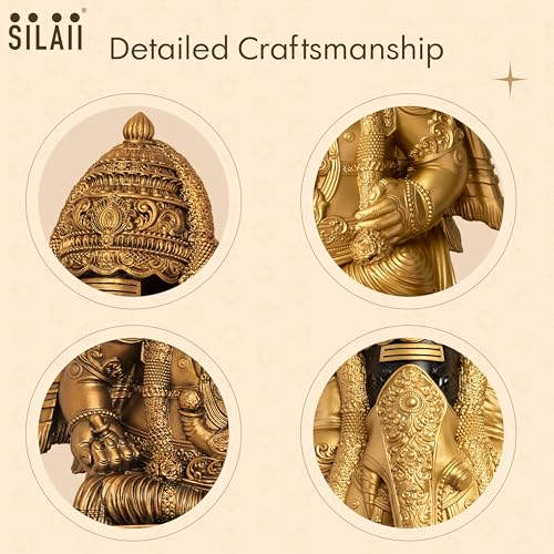 SILAII Pillayarpatti Karpaga Vinayagar Idol – Sacred Wish-Granting Ganesha Murti Showpiece & Statue for Home Decor, Pooja Room, House Warming Gifts (Antique Bronze, 6 INCHES) - Image 3