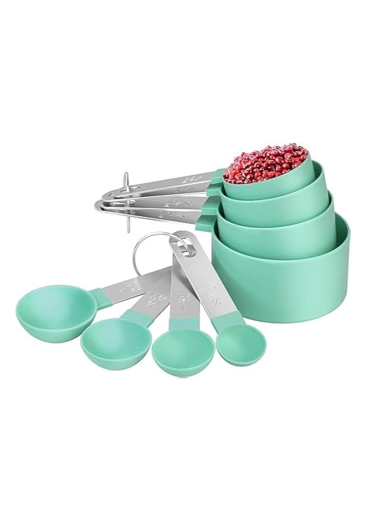 Spaceshoop Measuring Cups and Spoons Set, 8 Piece, with Stainless Steel Handles  - Image 1