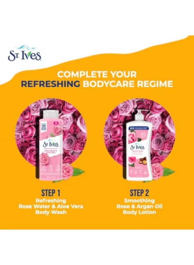 ST. Ives Refreshing Rose Water & Aloe Vera Body Wash| 100% Natural Exfoliants| Organic Shower Gel for Smooth & Clear Skin| Paraben-Free & Cruelty-Free| Dermatologically Tested| 400ml - Image 3