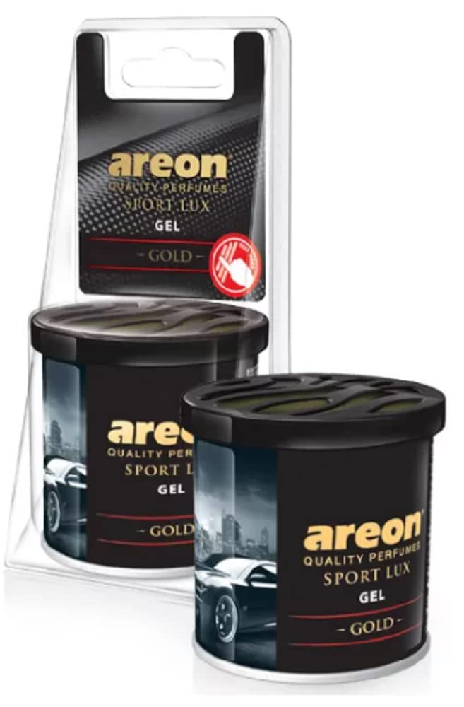 AREON GSLB01 Car Perfume GEL Can LUX Air Freshener Long Lasting Scent for Car or Home Odor Eliminator - GOLD - Image 5