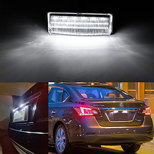 NSLUMO LED License Plate Light Replacement for 2013-2018 Nissan Altima Pathfinder, 2014-2019 Nissan Sentra Versa Note, OEM Fit 6000K Xenon White 18-SMD Canbus Error Free Led Tag Lights Assembly - Image 3