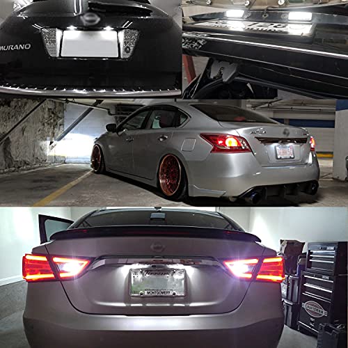 NSLUMO LED License Plate Light Replacement for 2013-2018 Nissan Altima Pathfinder, 2014-2019 Nissan Sentra Versa Note, OEM Fit 6000K Xenon White 18-SMD Canbus Error Free Led Tag Lights Assembly - Image 4