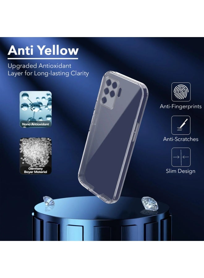 جراب متوافق مع Oppo Reno 5 Lite / Oppo A94 4G / Oppo F19 Pro / Reno 5F؛ جراب شفاف ومرن من مادة TPU (سيليكون ناعم) مقاوم للخدش، يوفر حماية للكاميرا - شفاف. - Image 3