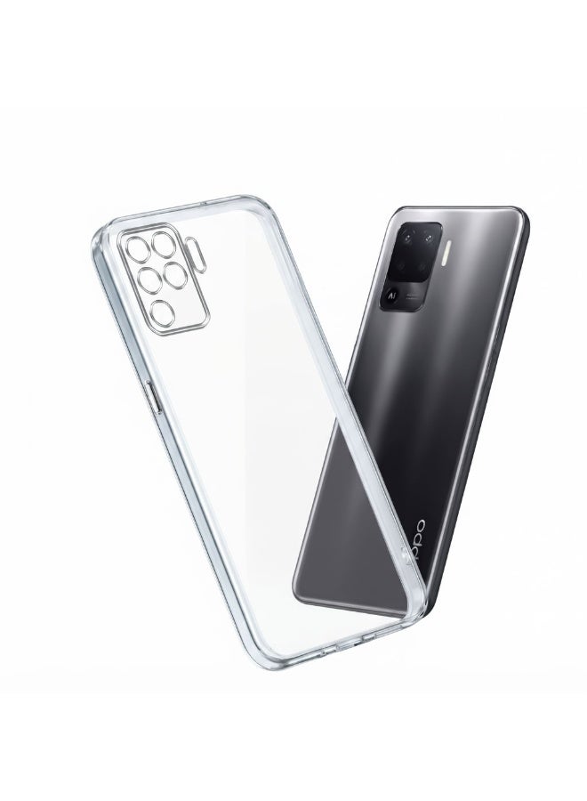جراب متوافق مع Oppo Reno 5 Lite / Oppo A94 4G / Oppo F19 Pro / Reno 5F؛ جراب شفاف ومرن من مادة TPU (سيليكون ناعم) مقاوم للخدش، يوفر حماية للكاميرا - شفاف. - Image 5