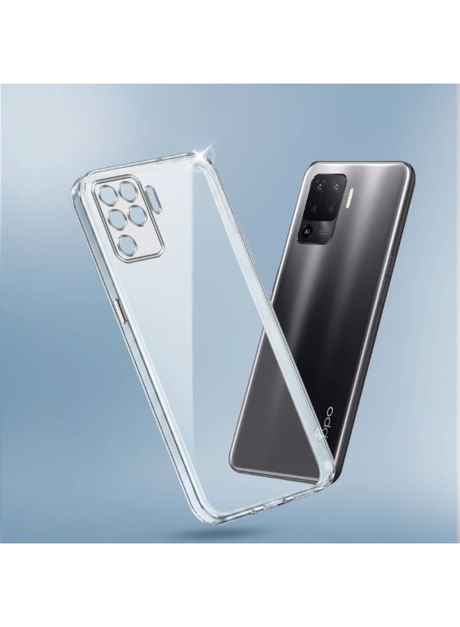 جراب متوافق مع Oppo Reno 5 Lite / Oppo A94 4G / Oppo F19 Pro / Reno 5F؛ جراب شفاف ومرن من مادة TPU (سيليكون ناعم) مقاوم للخدش، يوفر حماية للكاميرا - شفاف. - Image 4