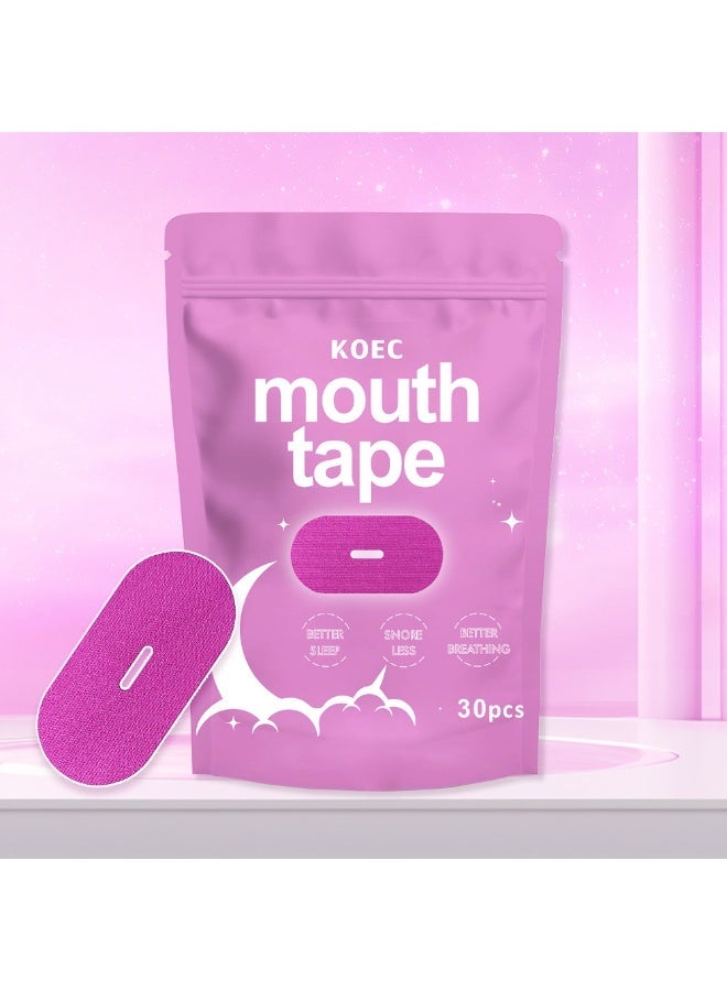 KOEC شريط فم للنوم - شرائط مضادة للشخير لتحسين النوم - مريحة ومضادة للحساسية - تعزز التنفس الأنفي (وردي ، 30) - Image 2