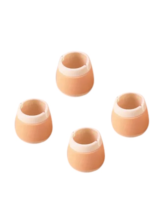 NIBEMINENT 4-Piece Round Non-Slip Silicone Table & Chair Foot Cover Beige 4.1x3.2cm