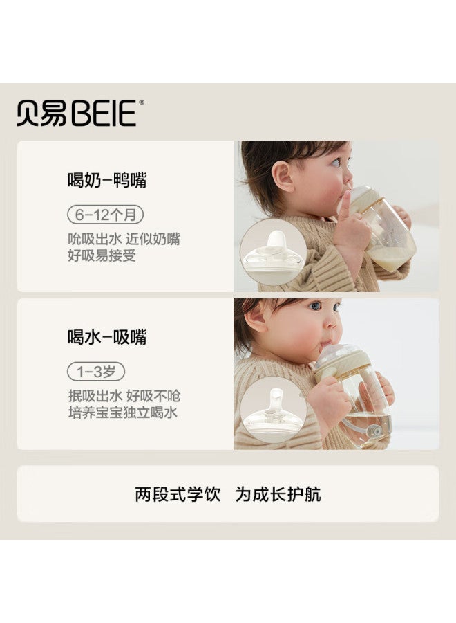 Beiyi Sippy Cup For 6 Months And Above, Duck-billed Cup With Straw, Anti-choking Growth Cup For Babies And Toddlers, Baby Bottle And Water Cup, 300ml