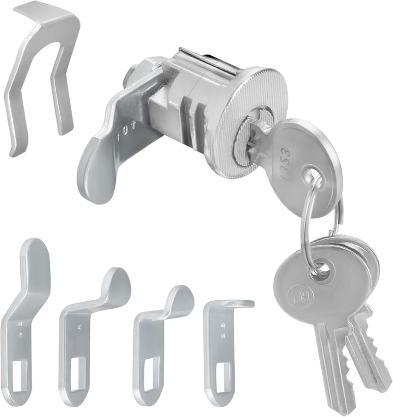 ascavs S 4140 Mailbox Lock Replacement, Multipurpose Mailbox Lock with Keys for Several Brands – ILCO 1003M Keyway, Opens Counter-Clockwise with 90º Rotation, Nickel Finish - Image 1