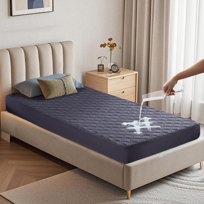 BEDLORE Waterproof Mattress Protector Twin XL Size Noiseless Mattress Pad with Deep Pocket 615 Depth Soft Breathable Bed Mattress Cover Washable for Home Bedroom Hotel Navy Blue