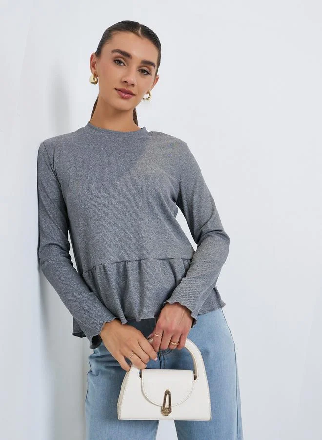 Styli Women Long Sleeves Peplum T-Shirt