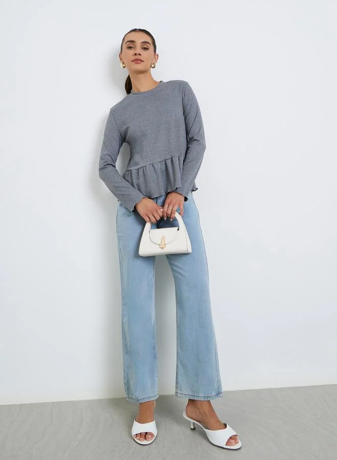 Styli Women Long Sleeves Peplum T-Shirt