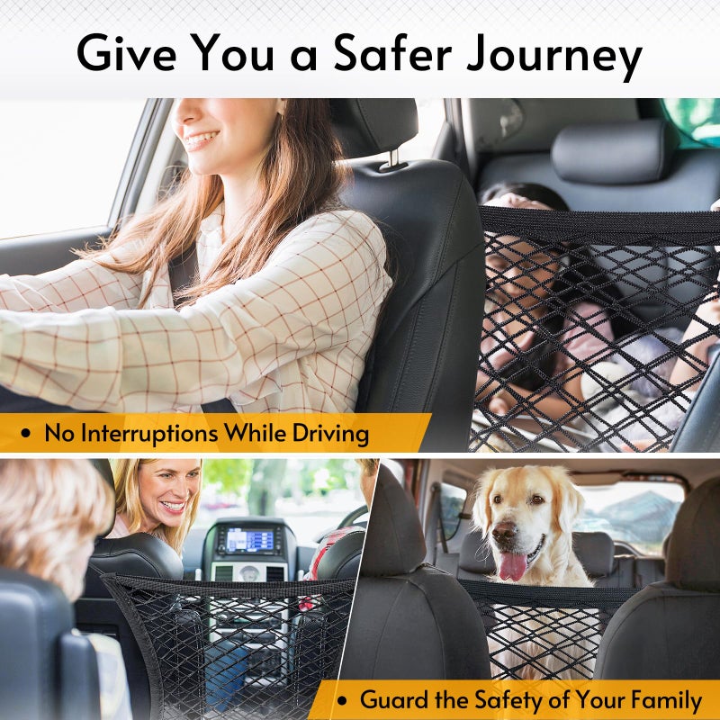 rabbitgoo Dog Car Net Barrier for SUVs, Pet Barrier with Metal Hooks & Stretchable Mesh, Car Divider & Storage Bag, Easy to Install, Drive Safely with Children & Pets, 13.98"Ã—15.55" - Image 3