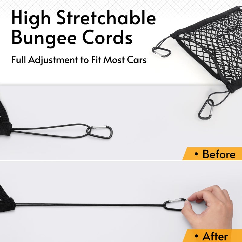 rabbitgoo Dog Car Net Barrier for SUVs, Pet Barrier with Metal Hooks & Stretchable Mesh, Car Divider & Storage Bag, Easy to Install, Drive Safely with Children & Pets, 13.98"Ã—15.55" - Image 5