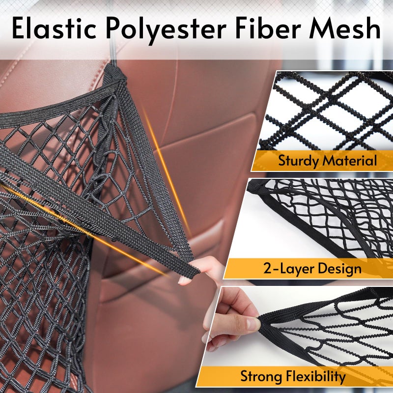 rabbitgoo Dog Car Net Barrier for SUVs, Pet Barrier with Metal Hooks & Stretchable Mesh, Car Divider & Storage Bag, Easy to Install, Drive Safely with Children & Pets, 13.98"Ã—15.55" - Image 4