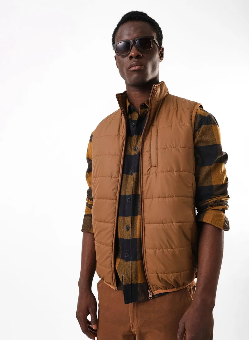 Men's Fawn 100% Polyester Gilet Regular Fit Jacket