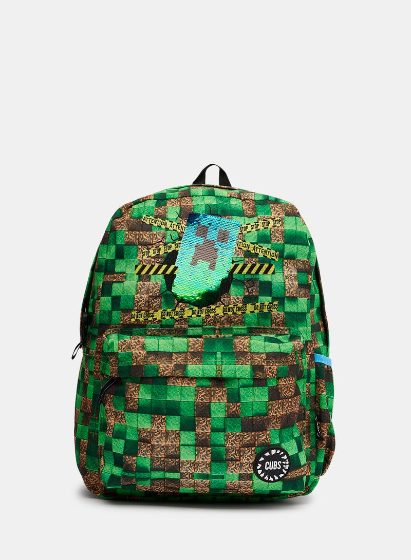 CUBS Boys Minecraft Sequin Backpack  - Image 1