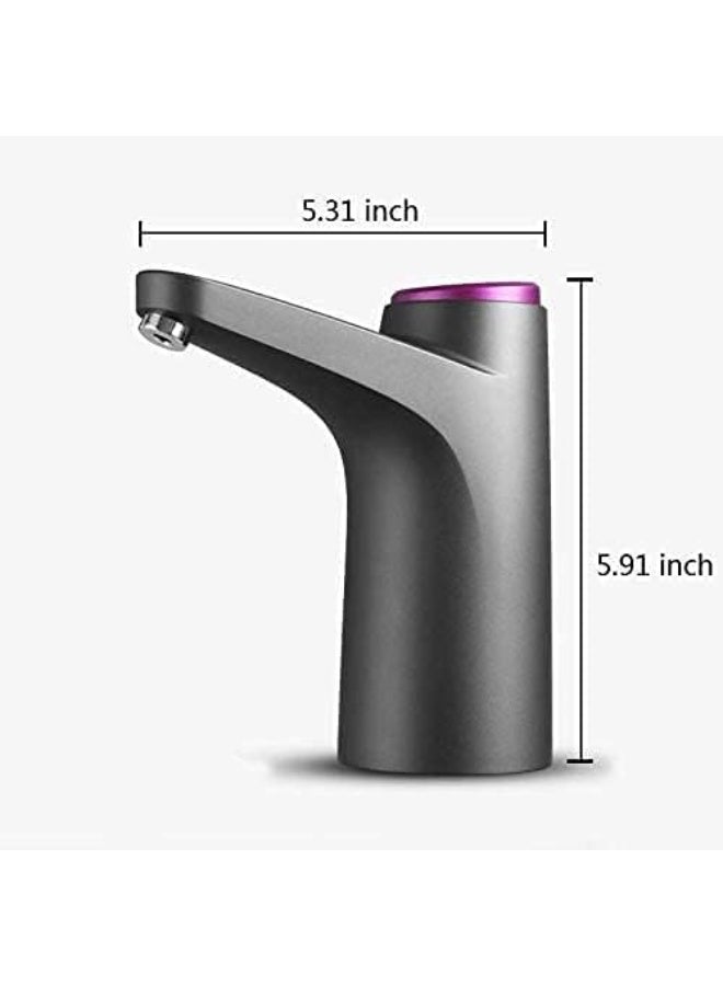 Water Bottle Pump, USB Charging Automatic Drinking Water Dispenser, Portable Electric Pump for Universal 3-5 Gallon Bottles (Black) - Image 2