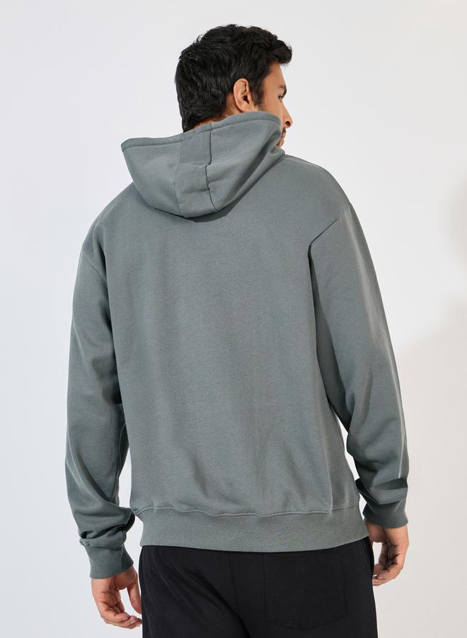 Styli Relaxed Fit Fleece Hoodie with Kangaroo Pocket - Image 4