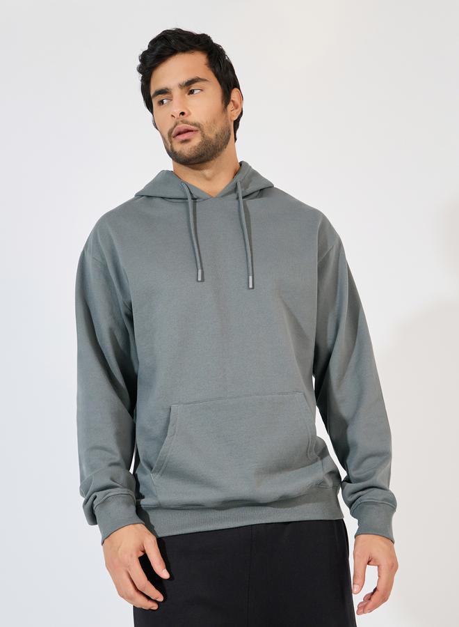 Styli Relaxed Fit Fleece Hoodie with Kangaroo Pocket - Image 1