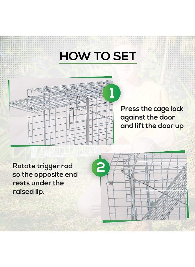 Egardenkart® Large Cat Trap Cage - Cat Trap for Stray Cats and Small Animals | Easy Set Two-Door Animal Trapper for Raccoons, Stray Cats, Bandicoot Rats and Groundhogs (Large) - Image 5