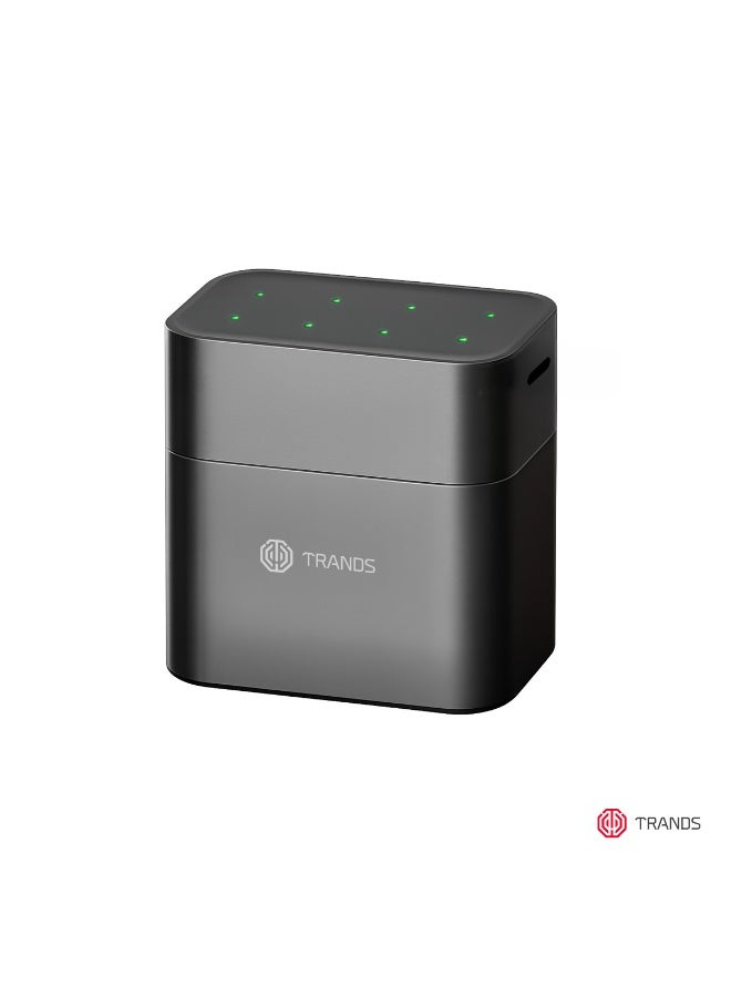 Trands Octopower Rechargeable Lithium Batteries Set with 8-Slot Charging Case (Includes 4x AA & 4x AAA Batteries), 1.5V High Power, 3600MWh, Fast USB-C Charging, Smart LED Display – Black - Image 1