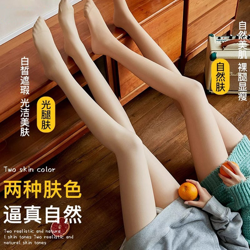 Women'S Fleece-Lined Thick Nude Velvet Leggings Thermal Pantyhose - Image 2